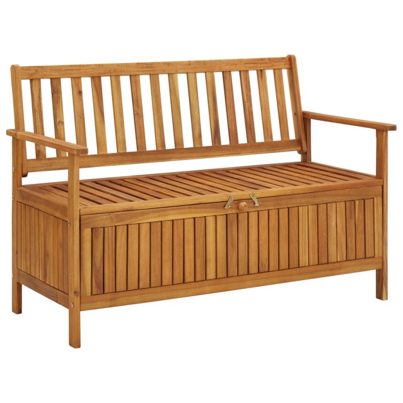 vidaXL Banco de almacenaje de jardín madera maciza acacia 120 cm vidaXL Banco de almacenaje de jardín madera maciza acacia 120 cm