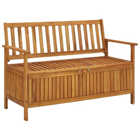 vidaXL Banco de almacenaje de jardín madera maciza acacia 120 cm