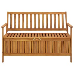 vidaXL Banco de almacenaje de jardín madera maciza acacia 120 cm