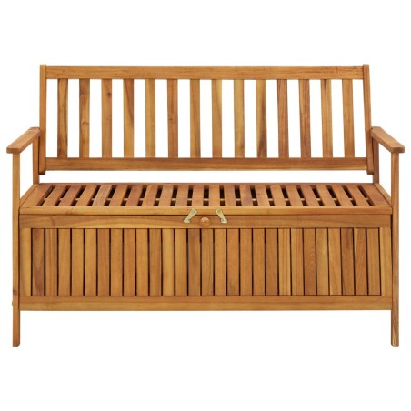 vidaXL Banco de almacenaje de jardín madera maciza acacia 120 cm