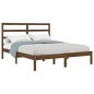 vidaXL Estructura de cama doble madera maciza marrón miel 135x190 cm
