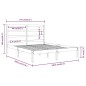 vidaXL Estructura de cama doble madera maciza marrón miel 135x190 cm