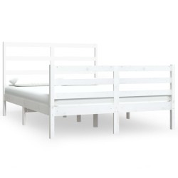vidaXL Estructura de cama de madera de pino maciza blanca 140x190 cm