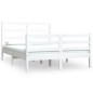 vidaXL Estructura de cama de madera de pino maciza blanca 140x190 cm vidaXL Estructura de cama de madera de pino maciza blanca 140x190 cm