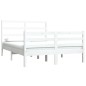vidaXL Estructura de cama de madera de pino maciza blanca 140x190 cm vidaXL Estructura de cama de madera de pino maciza blanca 140x190 cm