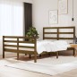 vidaXL Estructura de cama doble pequeña madera pino marrón 120x190 cm