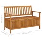 vidaXL Banco de almacenaje de jardín madera maciza acacia 120 cm vidaXL Banco de almacenaje de jardín madera maciza acacia 120 cm