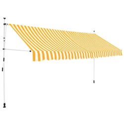vidaXL Toldo manual retráctil 350 cm naranja y blanco a rayas