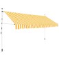 vidaXL Toldo manual retráctil 350 cm naranja y blanco a rayas vidaXL Toldo manual retráctil 350 cm naranja y blanco a rayas