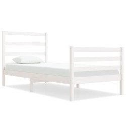 vidaXL Estructura de cama individual madera maciza blanco 90x190 cm