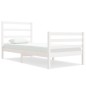 vidaXL Estructura de cama individual madera maciza blanco 90x190 cm
