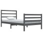 vidaXL Estructura de cama de madera maciza de pino gris 100x200 cm vidaXL Estructura de cama de madera maciza de pino gris 100x200 cm