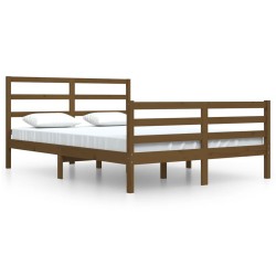 vidaXL Estructura de cama madera maciza de pino marrón miel 160x200 cm