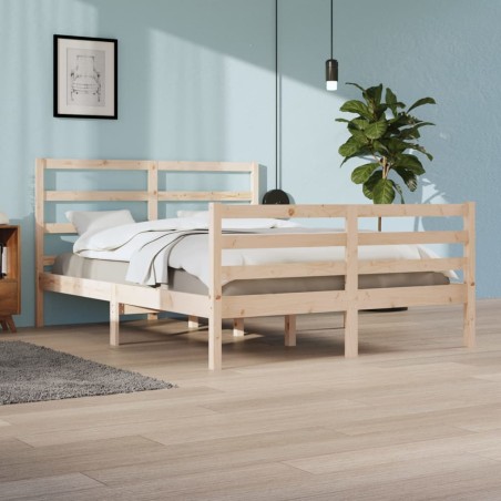 vidaXL Estructura de cama madera maciza de pino 140x200 cm