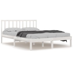vidaXL Estructura de cama de madera maciza de pino blanca 140x190 cm