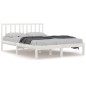 vidaXL Estructura de cama de madera maciza de pino blanca 140x190 cm vidaXL Estructura de cama de madera maciza de pino blanca 140x190 cm