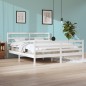 vidaXL Estructura de cama madera maciza de pino blanco 200x200 cm vidaXL Estructura de cama madera maciza de pino blanco 200x200 cm