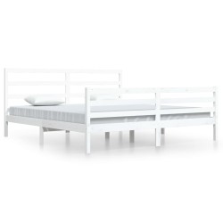 vidaXL Estructura de cama madera maciza de pino blanco 200x200 cm