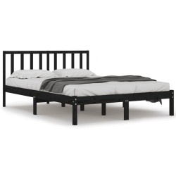 vidaXL Estructura de cama madera maciza de pino negra 180x200 cm