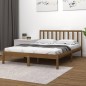 vidaXL Estructura de cama doble madera maciza marrón miel 120x190 cm