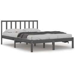 vidaXL Estructura de cama madera maciza de pino gris 150x200 cm