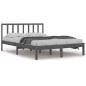vidaXL Estructura de cama madera maciza de pino gris 150x200 cm vidaXL Estructura de cama madera maciza de pino gris 150x200 cm