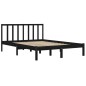 vidaXL Estructura de cama madera maciza de pino doble negra 135x190 cm