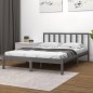 vidaXL Estructura de cama de madera maciza de pino gris 140x200 cm