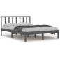 vidaXL Estructura de cama de madera maciza de pino gris 140x200 cm