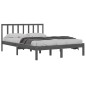 vidaXL Estructura de cama de madera maciza de pino gris 140x200 cm
