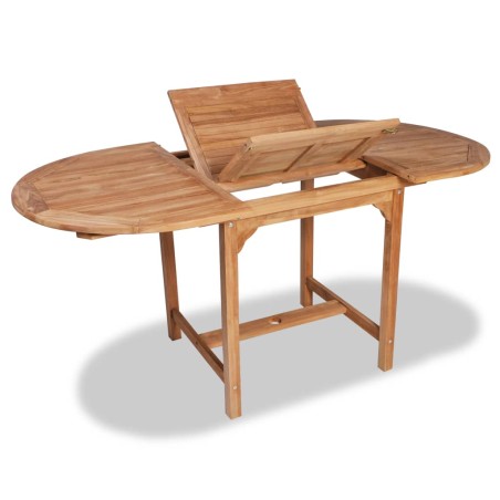 vidaXL Mesa de jardín extensible madera teca maciza (110-160)x80x75cm