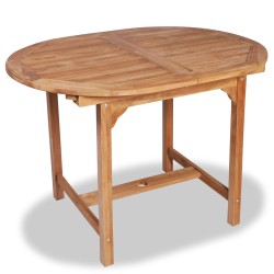 vidaXL Mesa de jardín extensible madera teca maciza (110-160)x80x75cm