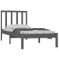 vidaXL Estructura de cama madera maciza individual gris 90x190 cm