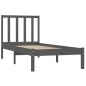 vidaXL Estructura de cama madera maciza individual gris 90x190 cm