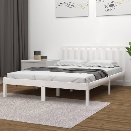 vidaXL Estructura de cama madera maciza de pino blanco 200x200 cm