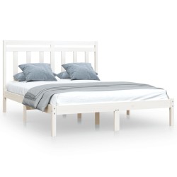 vidaXL Estructura de cama de madera maciza blanca 140x200 cm