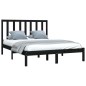 vidaXL Estructura cama madera maciza pino doble negra 120x190 cm