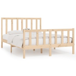 vidaXL Estructura de cama madera maciza 120x190 cm