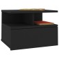vidaXL Mesitas de noche flotantes 2 uds aglomerado negro 40x31x27 cm