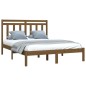 vidaXL Estructura de cama madera maciza marrón miel 140x200 cm vidaXL Estructura de cama madera maciza marrón miel 140x200 cm