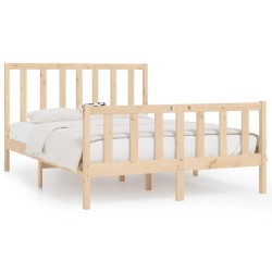 vidaXL Estructura de cama madera maciza 140x190 cm