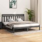 vidaXL Estructura de cama de madera maciza de pino gris 200x200 cm vidaXL Estructura de cama de madera maciza de pino gris 200x200 cm