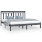 vidaXL Estructura de cama de madera maciza de pino gris 200x200 cm vidaXL Estructura de cama de madera maciza de pino gris 200x200 cm
