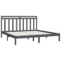 vidaXL Estructura de cama de madera maciza de pino gris 200x200 cm vidaXL Estructura de cama de madera maciza de pino gris 200x200 cm