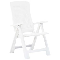 vidaXL Sillas de jardín reclinables 2 unidades plástico blanco