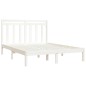 vidaXL Estructura de cama doble madera maciza blanca 135x190 cm