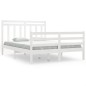vidaXL Estructura de cama doble madera maciza blanca 135x190 cm