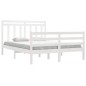 vidaXL Estructura de cama doble madera maciza blanca 135x190 cm