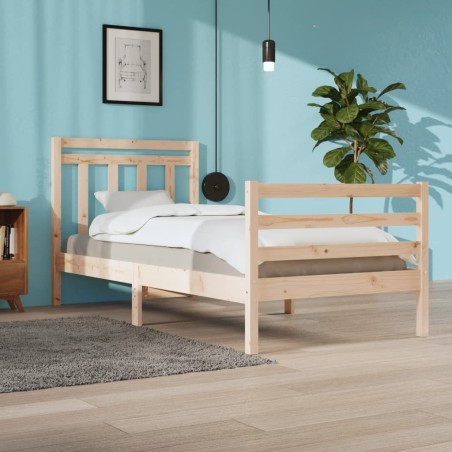vidaXL Estructura de cama madera maciza 90x200 cm