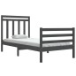 vidaXL Estructura de cama de madera maciza gris 90x200 cm